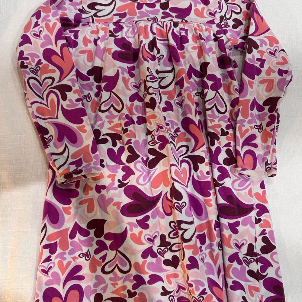 Hanna Andersson Long Sleeve Colorful Heart Pattern Dress 6-7/120